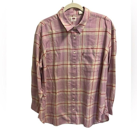 Levi purple plaid oversized shirt size‎ 1X - Picture 1 of 4